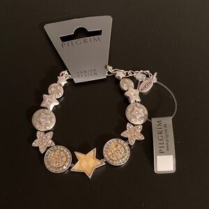 Pilgrim Silver and Gold Starry Bracelet